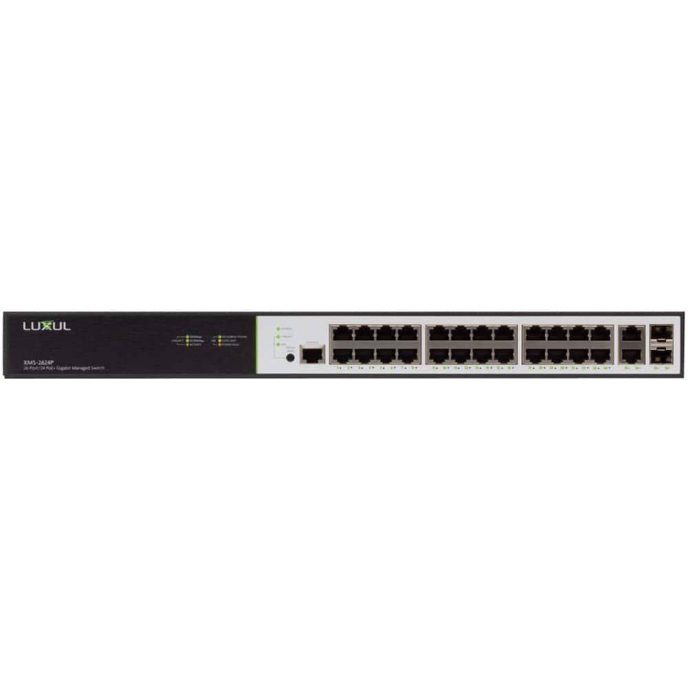 Luxul - 26-Port 10/100/1000 Gigabit Switch - Black - Front_Zoom