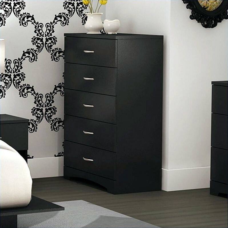 Front. Southwest - Step One Collection 5-Drawer Chest - Black.
