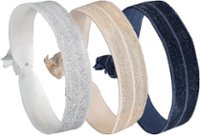 Angle. Modal™ - Polyester Wristband Ties for Fitbit Flex and Flex 2 Activity Trackers (3-Pack) - Silver/navy blue/light pink.
