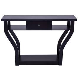 Kadyn - Modern Sofa Accent Table with Drawer, Narrow Console Table, Entryway Hall Table with Shelves for Foyer & Entry Spaces - Black