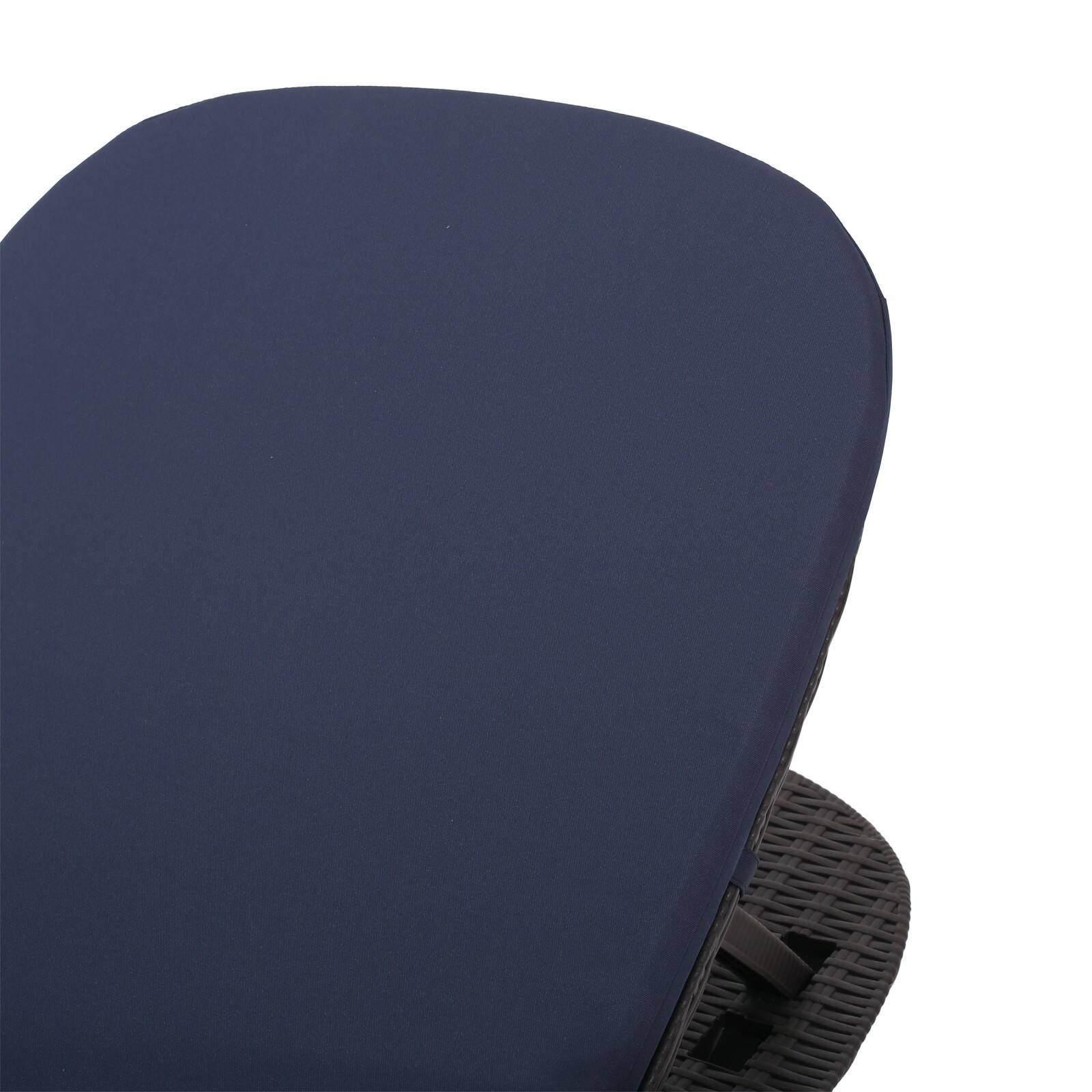 Alt View 10. Ecooso - Weather-Resistant Plastic Chaise Lounge with Wicker-Like Texture, Cushion, Ergonomic Design, and Stable Support Frame - Dark Brown.