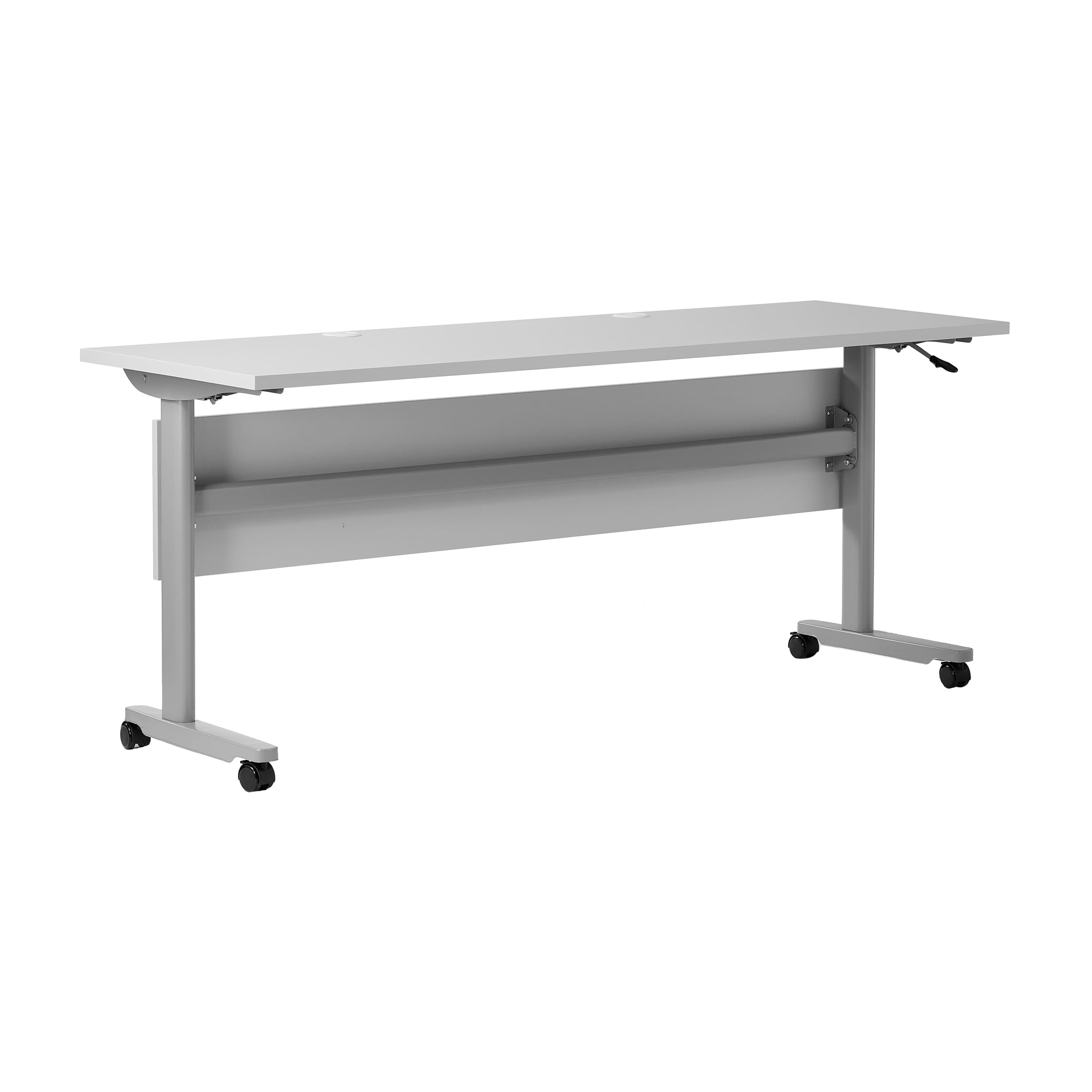"Flash Furniture - Palmer Commercial Grade 72"" x 24"" Heavy-Duty Nesting Flip Training Table with T-Legs, Modesty Panel, 1"" Thick Table - Gray" price history on PriceWatchPro