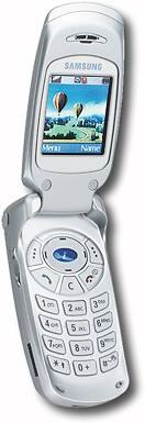 Angle Standard. Samsung - GSM Cell Phone with Wireless Internet and Color Screen (Cingular) - Silver.