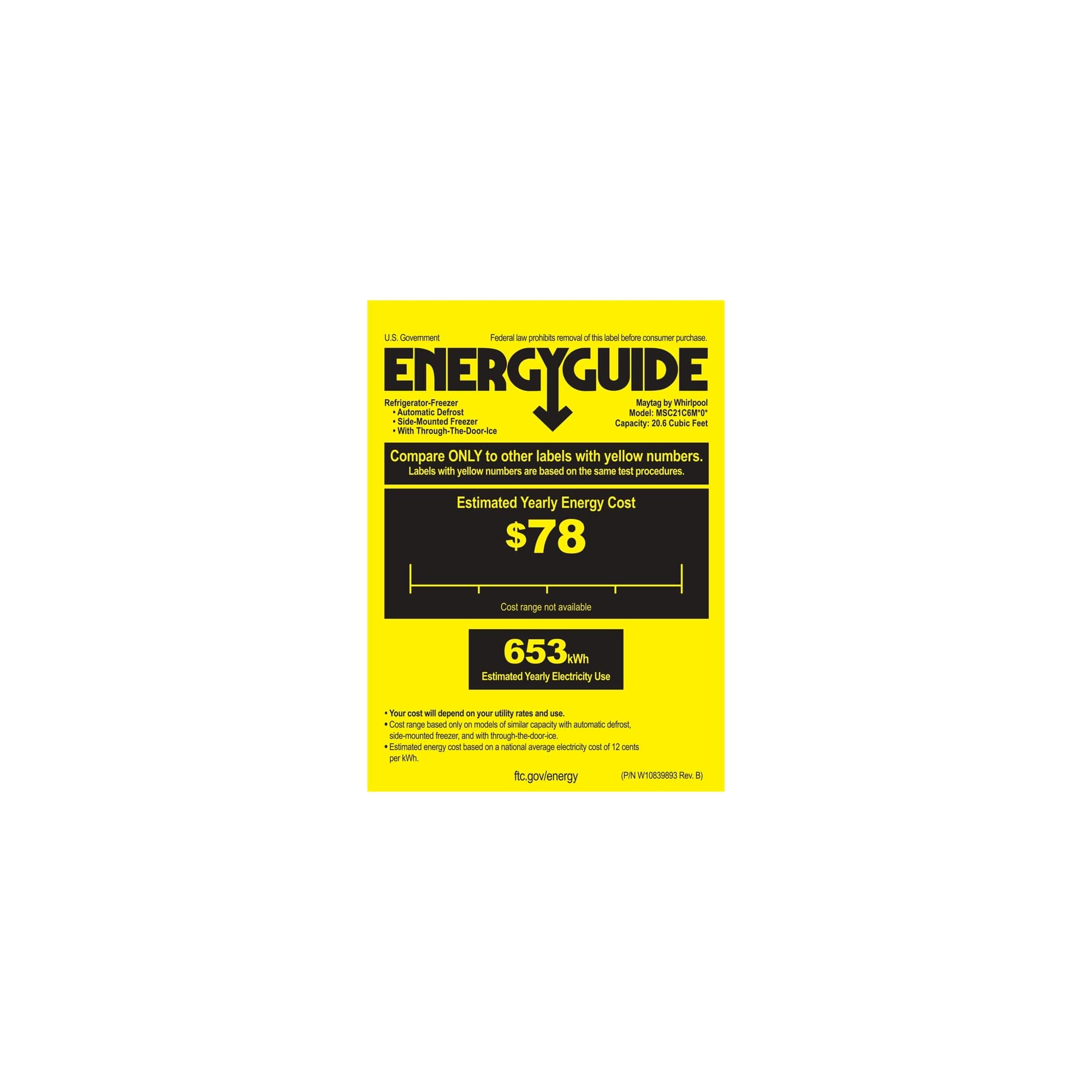 Maytag 20.6 Cu. Ft. SidebySide Refrigerator Stainless steel