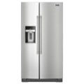 Front. Maytag - 20.6 Cu. Ft. Side-by-Side Refrigerator - Stainless Steel.