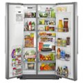 Left. Maytag - 20.6 Cu. Ft. Side-by-Side Refrigerator - Stainless Steel.