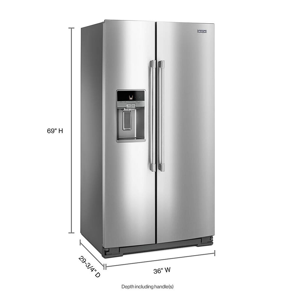 Alt View 1. Maytag - 20.6 Cu. Ft. Side-by-Side Refrigerator - Stainless Steel.
