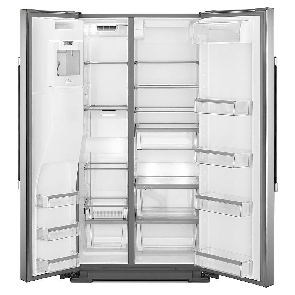 Angle. Maytag - 20.6 Cu. Ft. Side-by-Side Refrigerator - Stainless Steel.