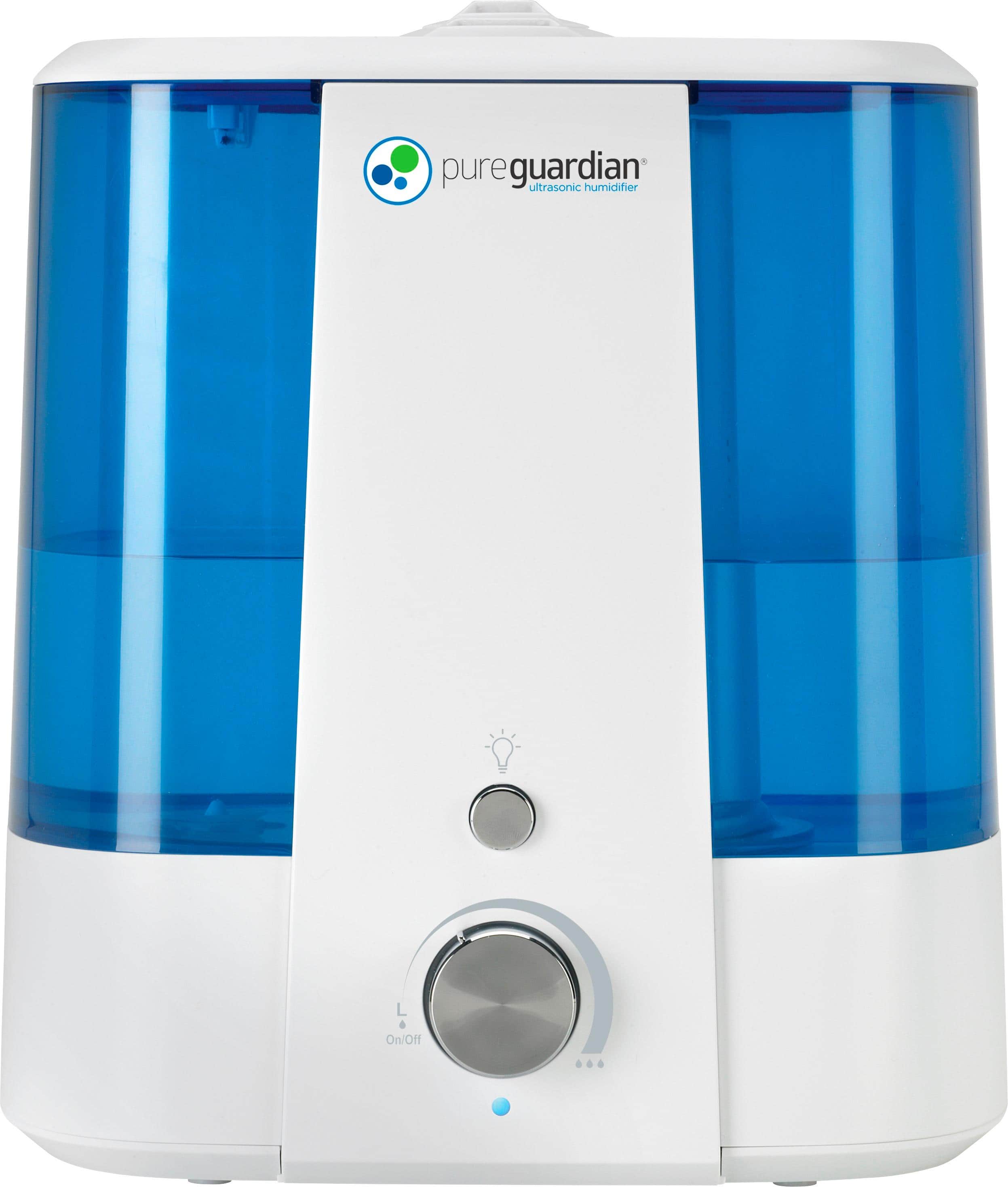 Front. PureGuardian - 1.5 Gal. Ultrasonic Cool Mist Humidifier - Blue/white.