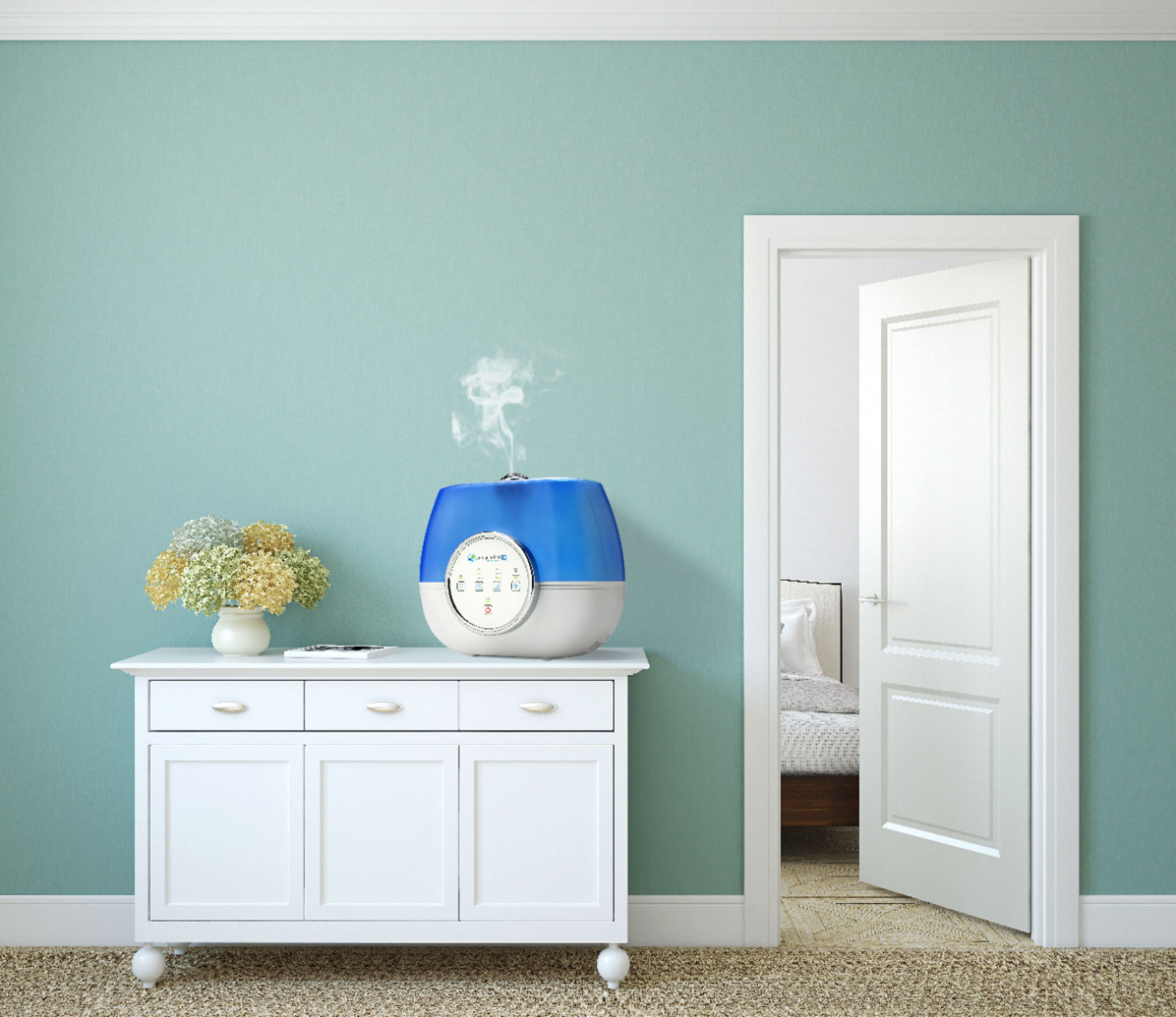 Alt View 17. PureGuardian - Ultrasonic 2 Gal. Warm and Cool Mist Aromatherapy Humidifier - Blue/White.