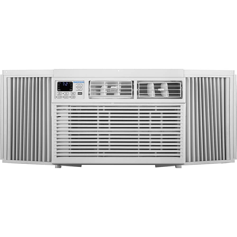 Left View: Emerson Quiet Kool - 450 Sq. Ft. 10,000 BTU Window Air Conditioner - White