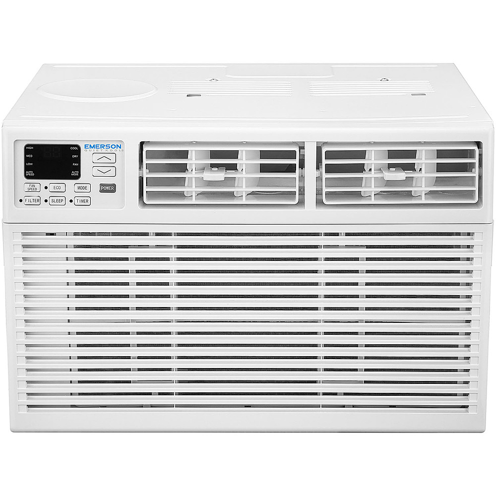 Left View: Emerson Quiet Kool - 550 Sq. Ft. 12000 BTU Window Air Conditioner - White