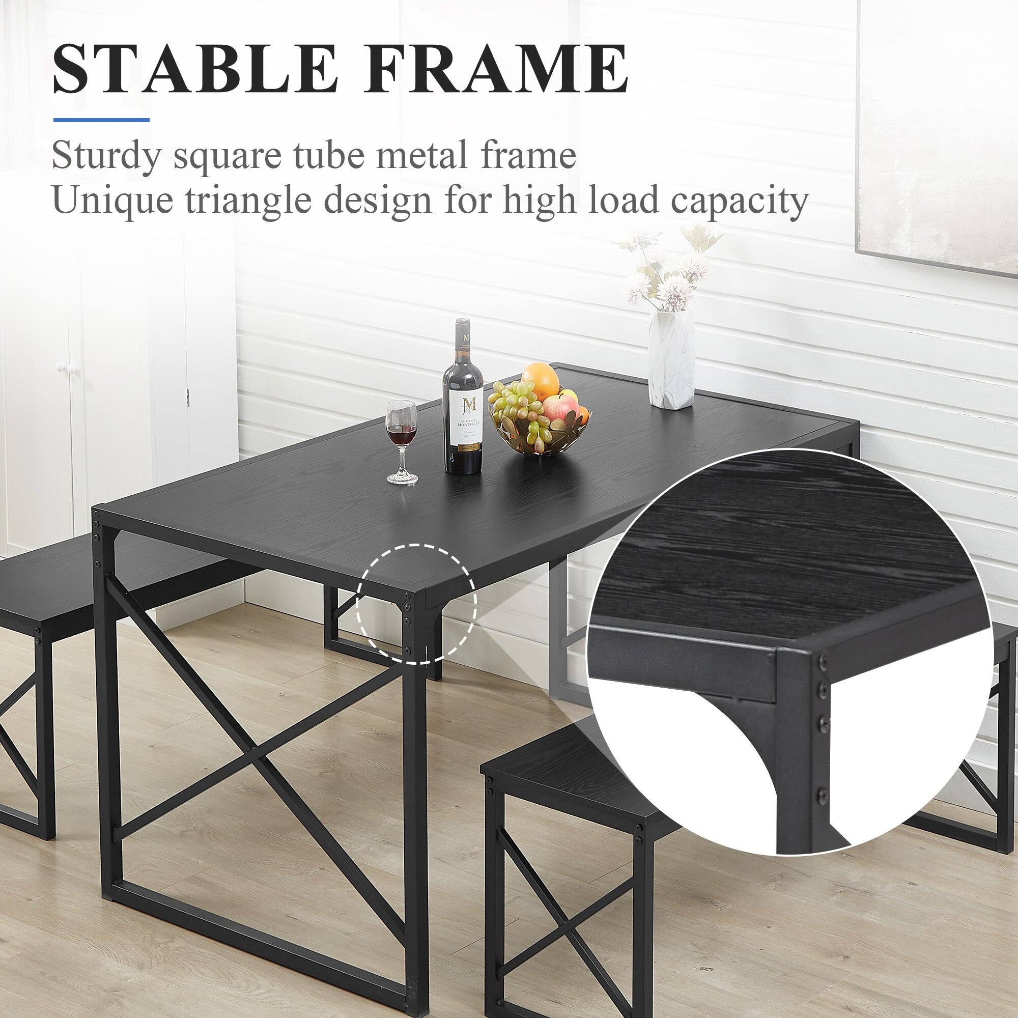 STABLE FRAME

Sturdy square tube metal frame  
Unique triangle design for high load capacity