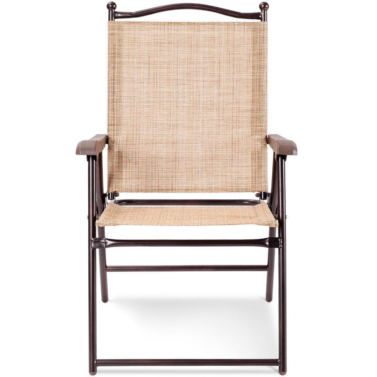 Alt View 5. Gymax - Gymax Set of 2 Folding Patio Furniture Sling Back Chairs Outdoors - as pic.