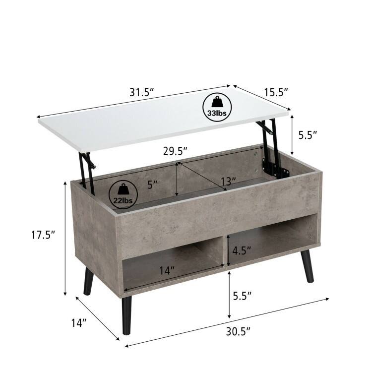 - Top Surface: 31.5" x 15.5"
- Top Shelf Weight Capacity: 33 lbs
- Top Shelf Depth: 5.5"
- Top Shelf Width: 29.5"
- Top Shelf Length: 31.5"
- Top Shelf Height: 5"
- Top Shelf Width: 13"
- Top Shelf Weight Capacity: 22 lbs
- Middle Shelf Width: 17.5"
- Middle Shelf Depth: 4.5"
- Middle Shelf Height: 5.5"
- Middle Shelf Width: 14"
- Bottom Shelf Width: 30.5"
- Bottom Shelf Depth: 14"