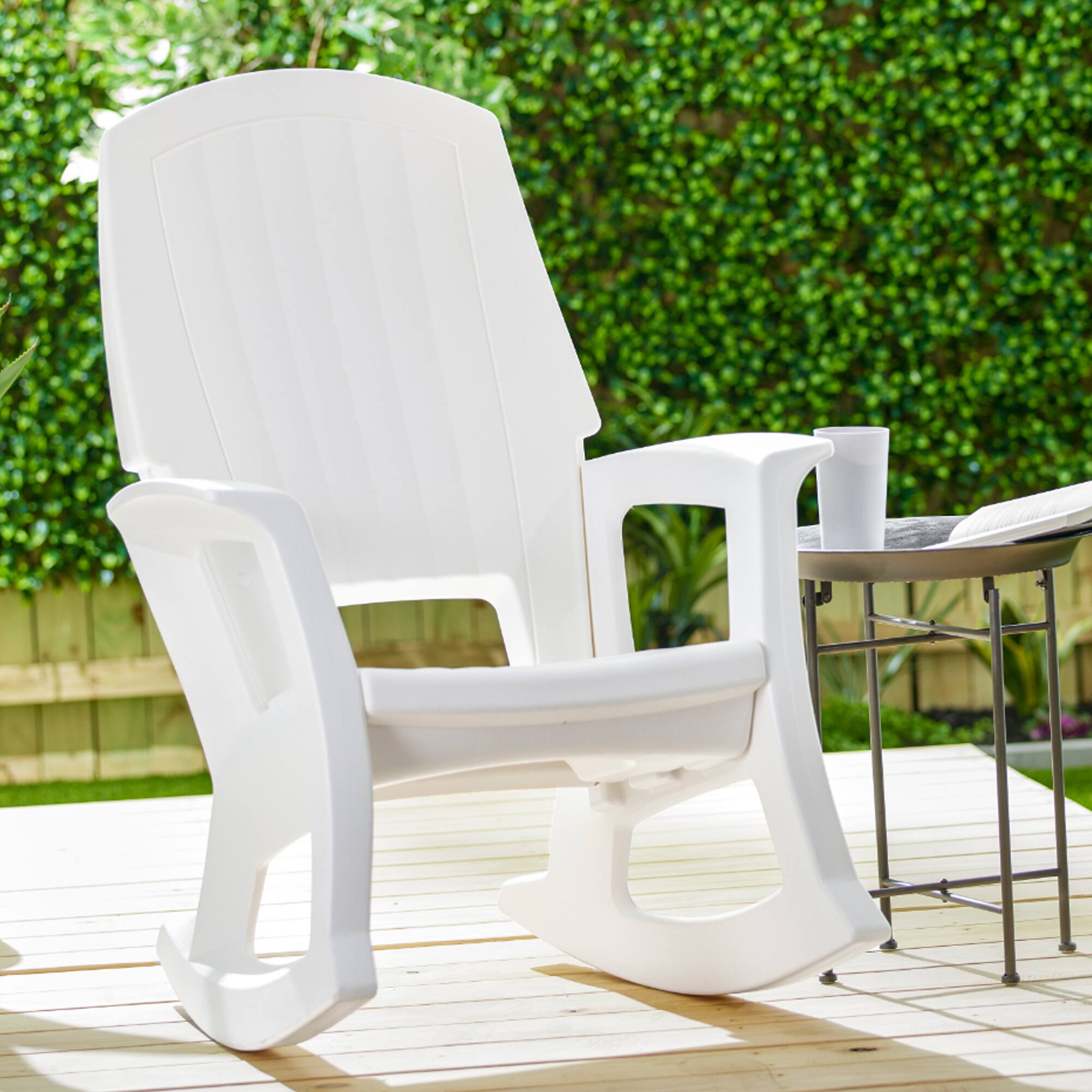 Alt View 3. Semco - Semco Rockaway Heavy Duty All Weather Outdoor Rocking Chair, White (2 Pack) - White.