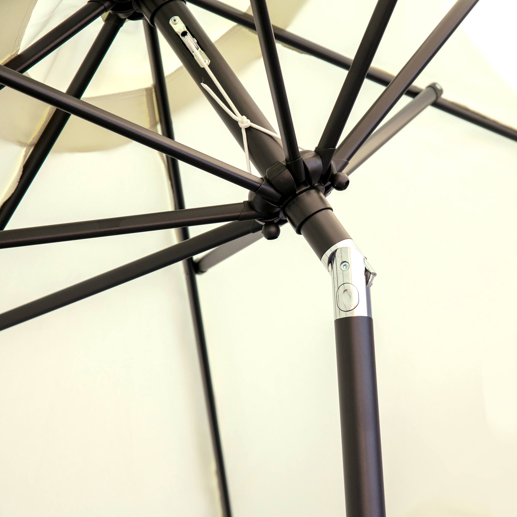 Alt View 8. Outsunny - Patio Umbrella with Push Button Tilt and Crank Outdoor Double Top Market Umbrella - Cream White.