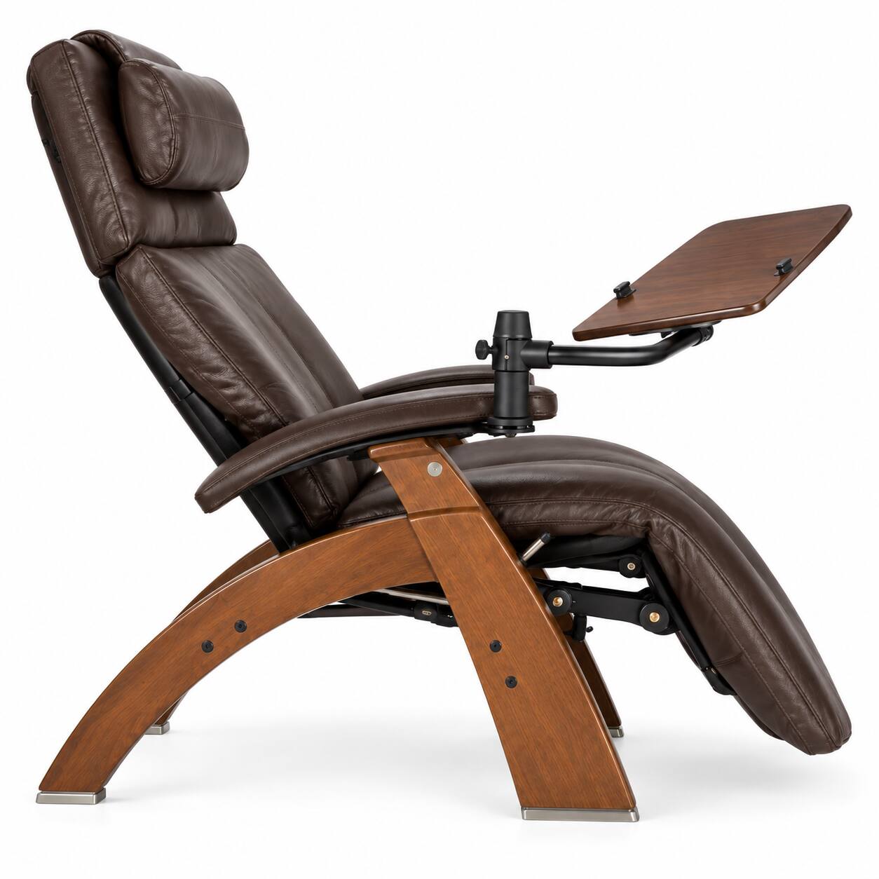 Left. Human Touch - Perfect Chair Laptop Desk Accessory for PC-365, PC-420 & PC-610 Zero Gravity Recliners - Dark Walnut.