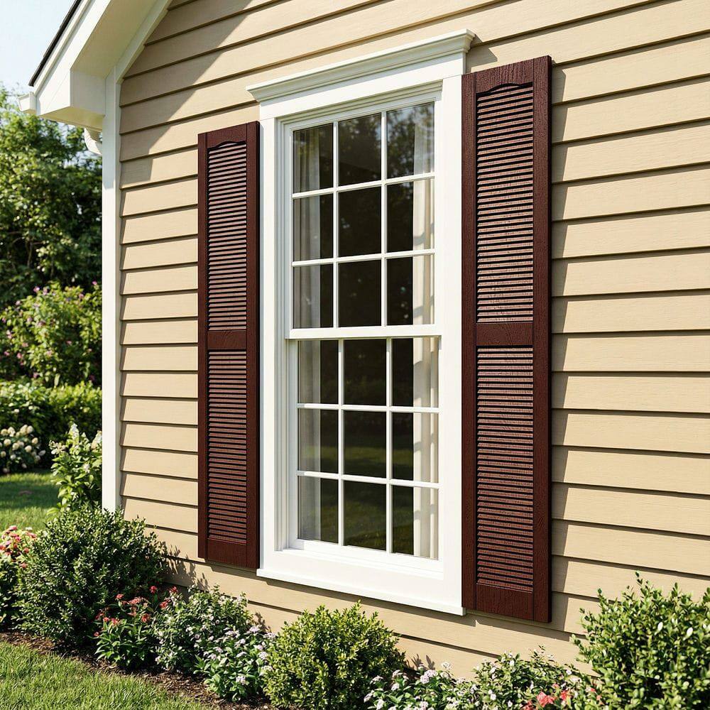 Alt View 8. Kadyn - Decorative Faux Shutters, Sturdy, Hassle-Free Design for Indoor & Outdoor Use, 14"x63", Red - Red.