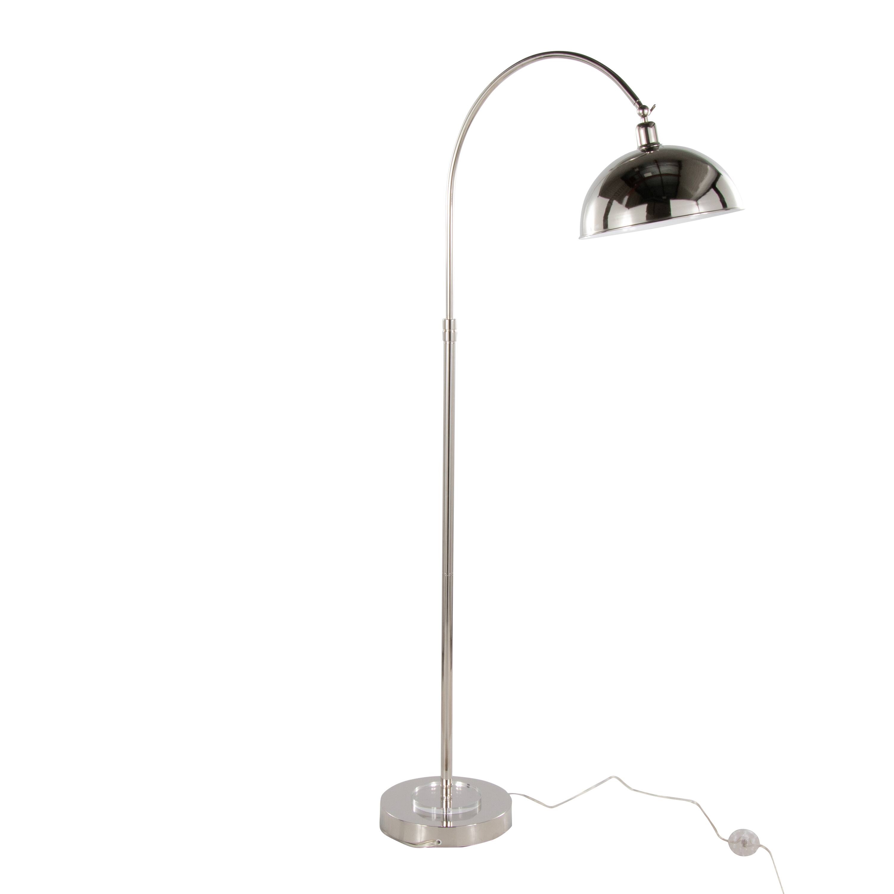 Alt View 7. Loheer - Loheer Crystal Floor Lamp Polished Nickel Tall Standing Light for Bedroom - Clear,Nickel,White.
