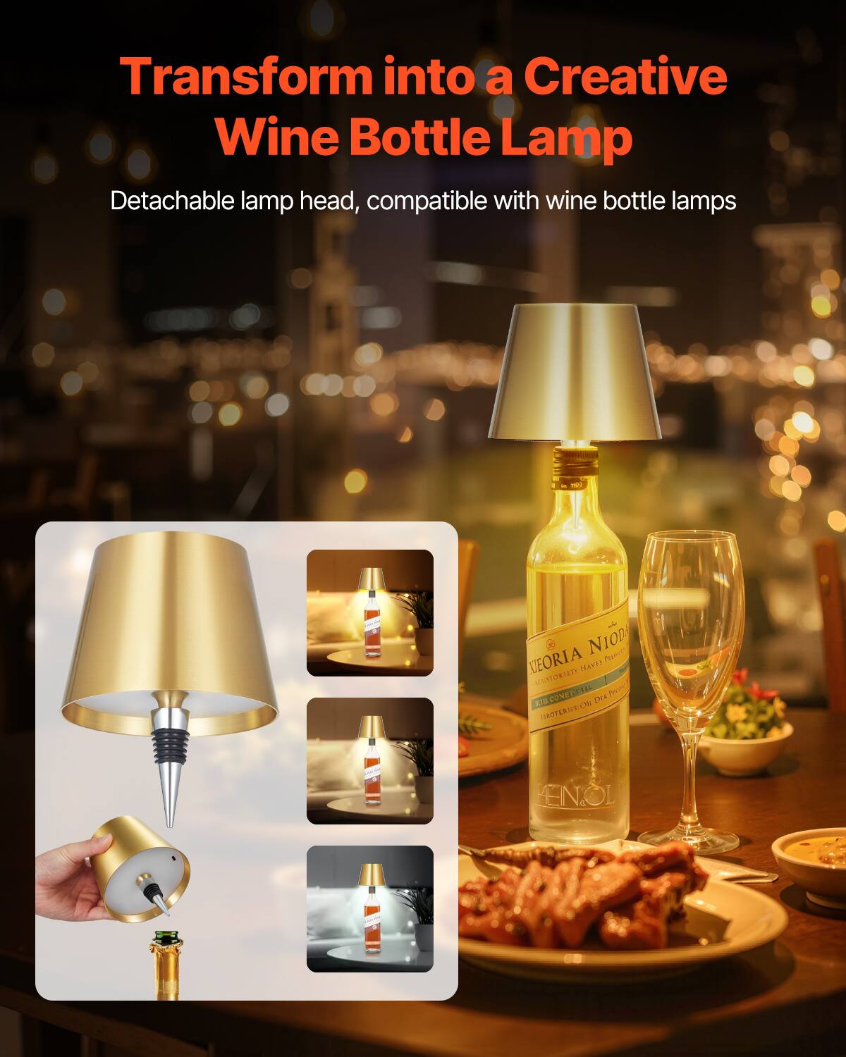 Transform into a Creative Wine Bottle Lamp

Detachable lamp head, compatible with wine bottle lamps