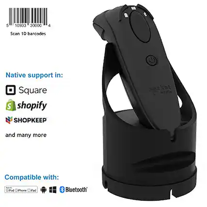 5
10933 30000
4
Scan 1D barcodes
Native support in: Square Shopify SHOPKEEP
and many more
Compatible with:
iPod iPhone iPad
Bluetooth