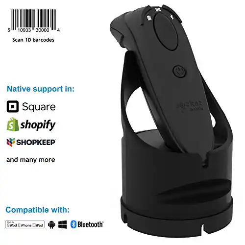 5
10933 30000
4
Scan 1D barcodes
Native support in: Square Shopify SHOPKEEP
and many more
Compatible with:
iPod iPhone iPad
Bluetooth