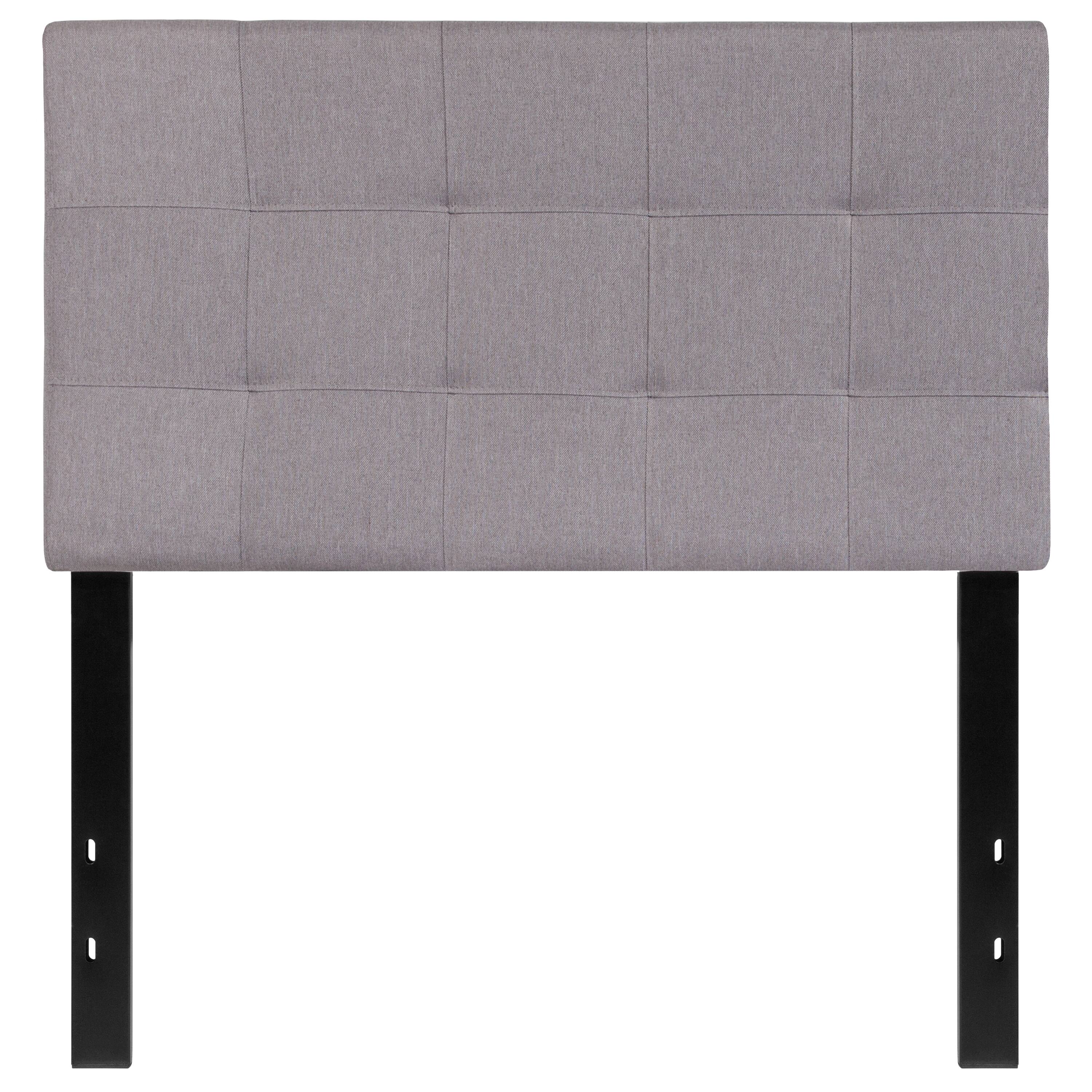 Alt View 5. Emma + Oliver - Quilted Tufted Upholstered Headboard - Light Gray.