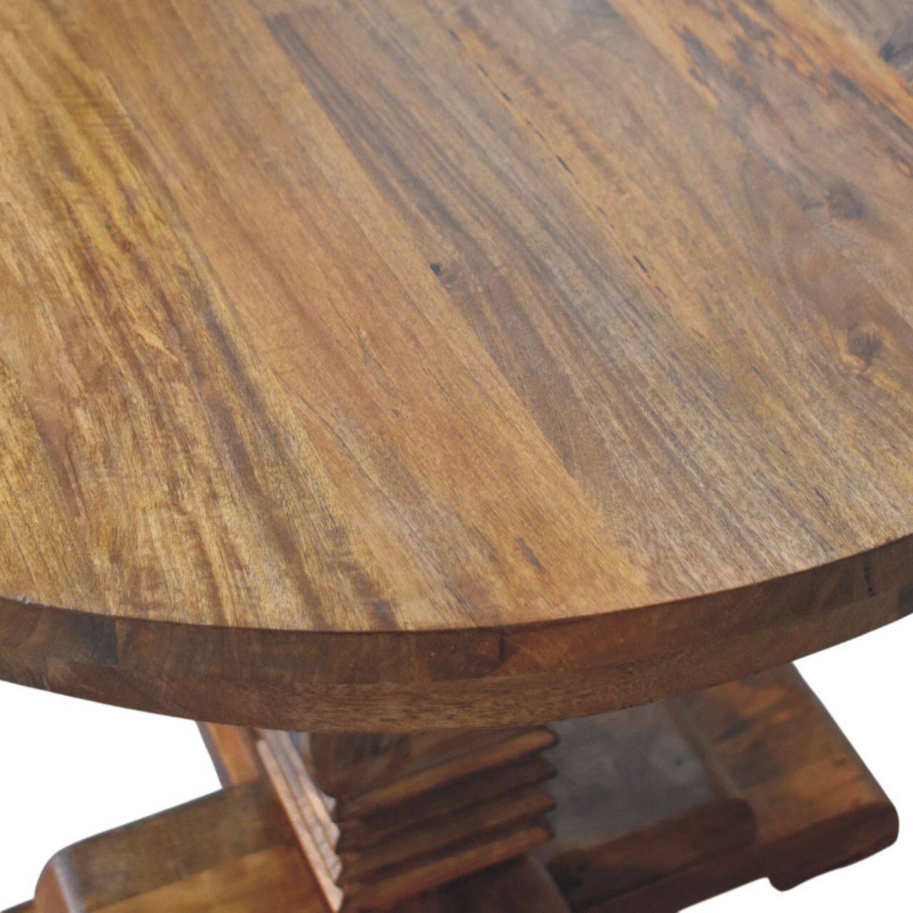 Alt View 2. Artisan Furniture - Round Pedestal Dining Table, Brown - Brown.