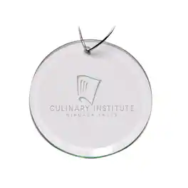 Jardine - Niagara Falls Culinary Institute Primary Logo 3'' Round Glass Ornament - Multicolor