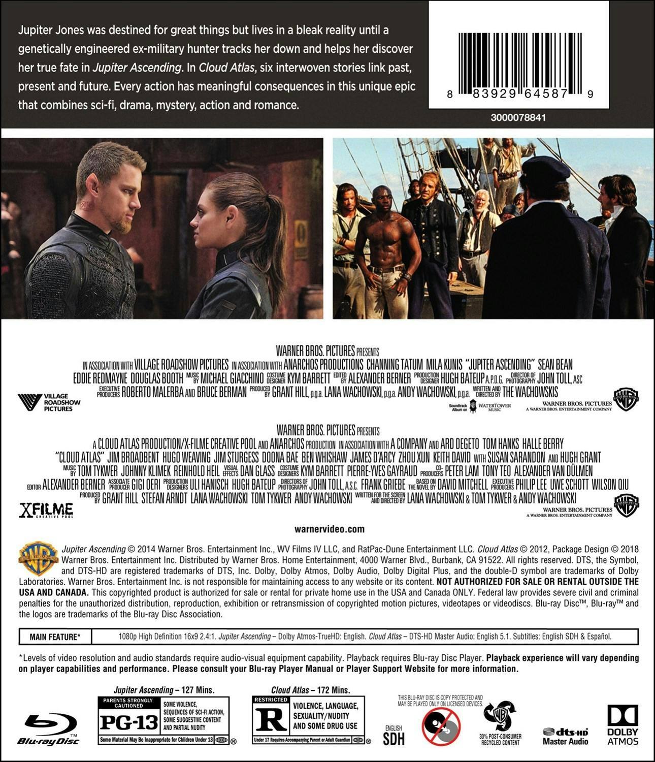 Back. Jupiter Ascending/Cloud Atlas (Blu-ray Double Feature) [Blu-ray].