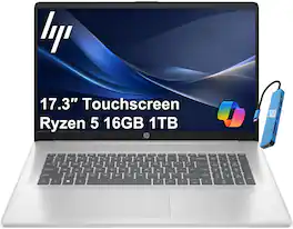 HP - 17 17.3" HD+ Touchscreen Laptop - AMD Ryzen 5 with 16GB Memory - 1TB SSD - Numeric Pad - Windows 11 - Silver