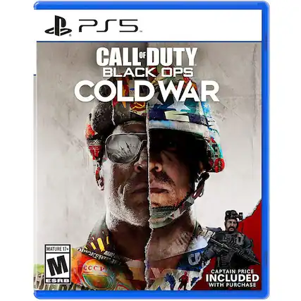 PS5™
CALL OF DUTY BLACK OPS COLD WAR
MATURE 17+
ESRB
CAPTAIN PRICE INCLUDED WITH PURCHASE - M (Mature 17+)