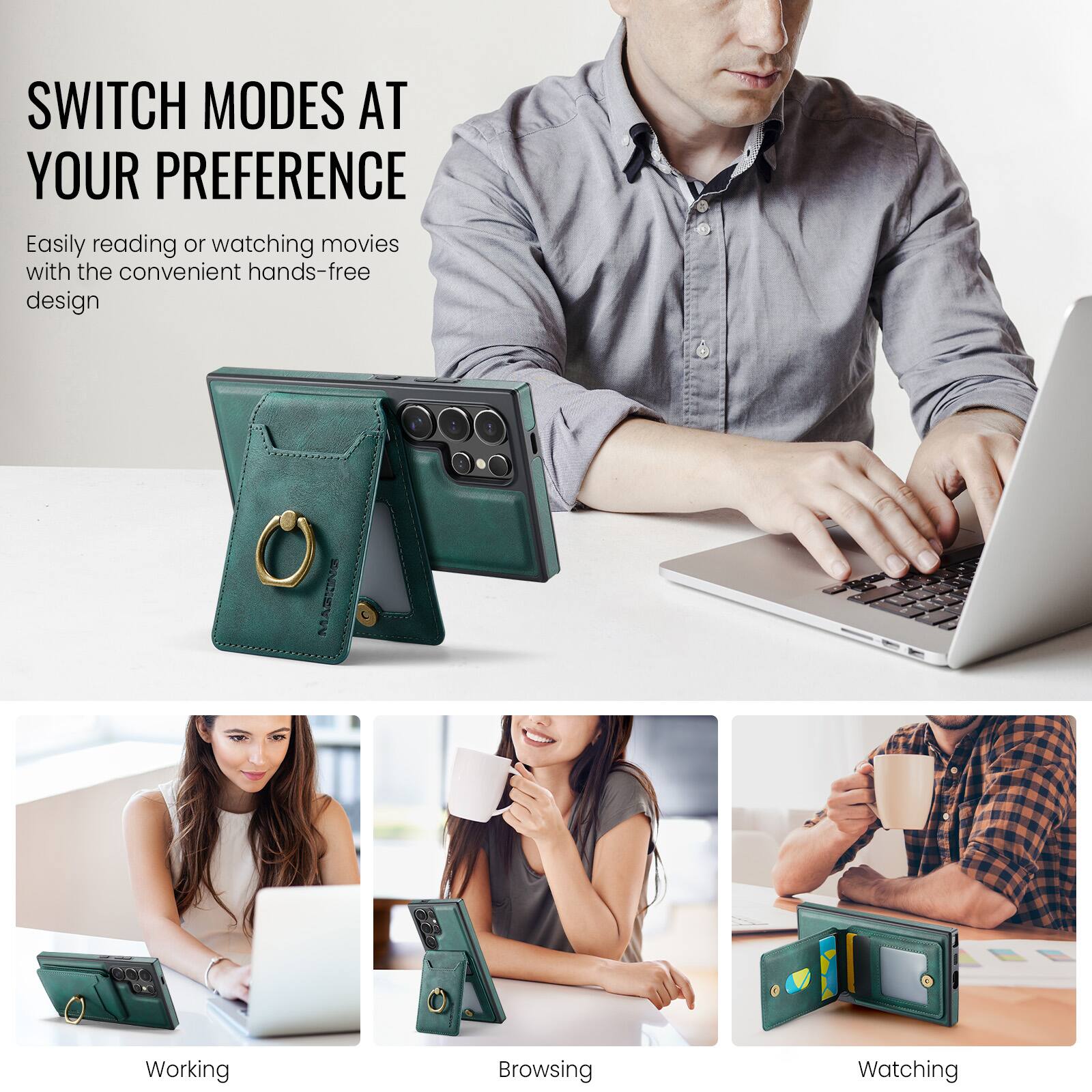 SWITCH MODES AT YOUR PREFERENCE

Easily reading or watching movies with the convenient hands-free design

Working
Browsing
Watching