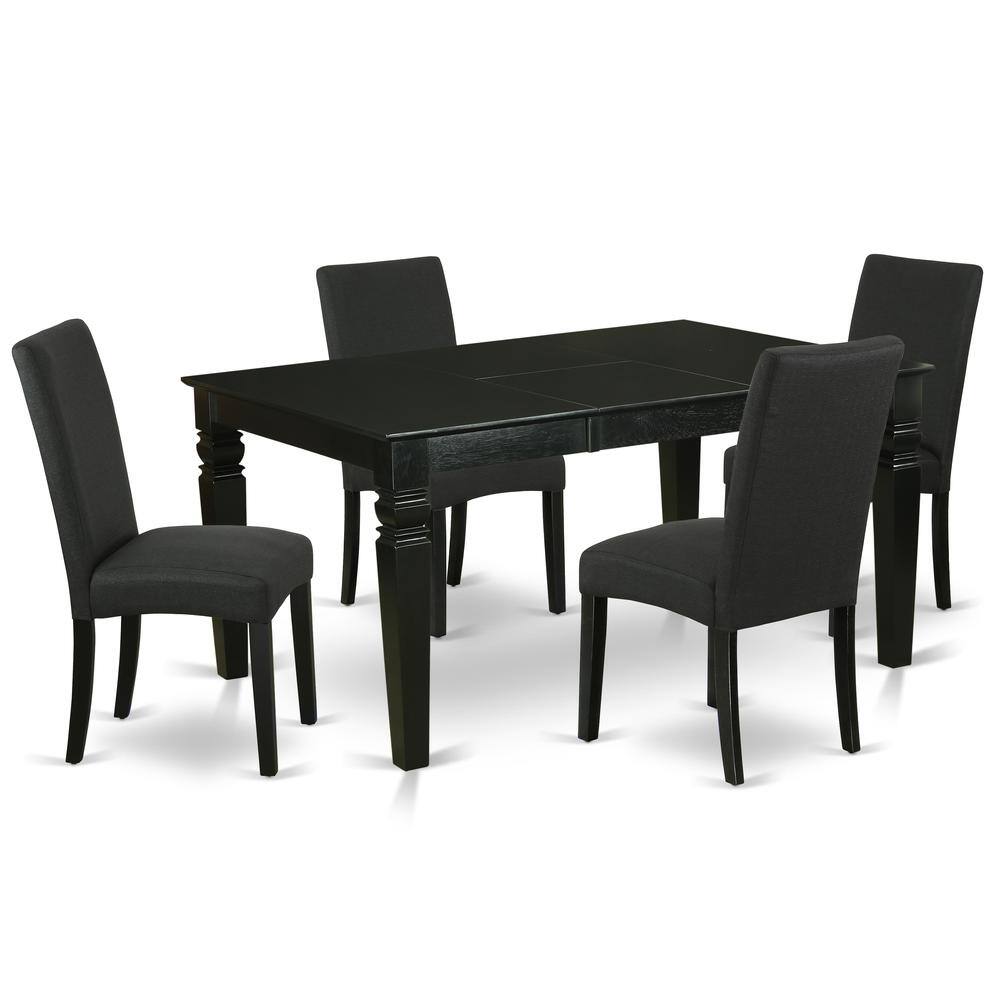 Back. East West Furniture - Dining Room Set Black - Brown.
