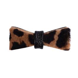 PoisePup - Cute Handmade Genuine Soft Full Grain Leather Dog Bow Tie - Leopard