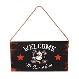 Evergreen Enterprises - Anaheim Ducks 6" x 11" Welcome Home Wood Wall Sign with Rope Hanger - Multicolor