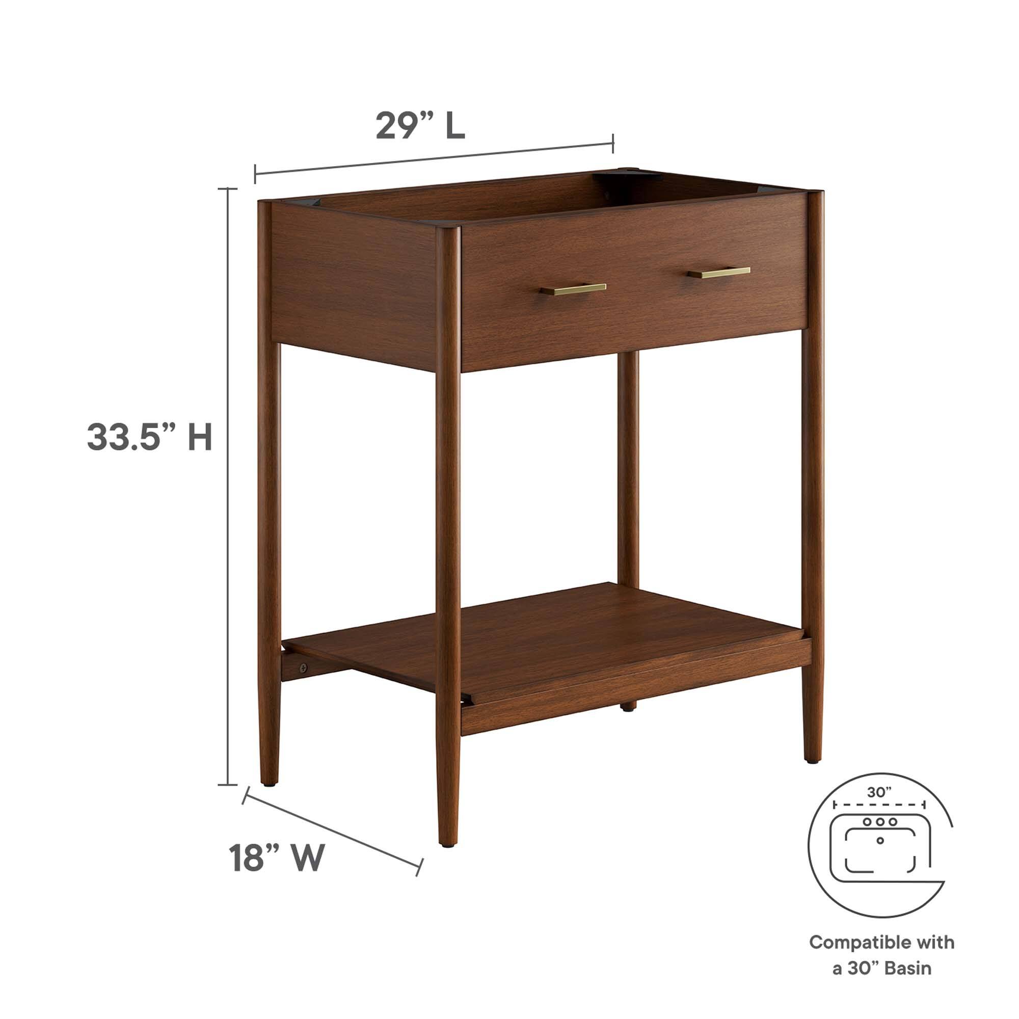 29" L  
33.5" H  
18" W  
Compatible with a 30" Basin