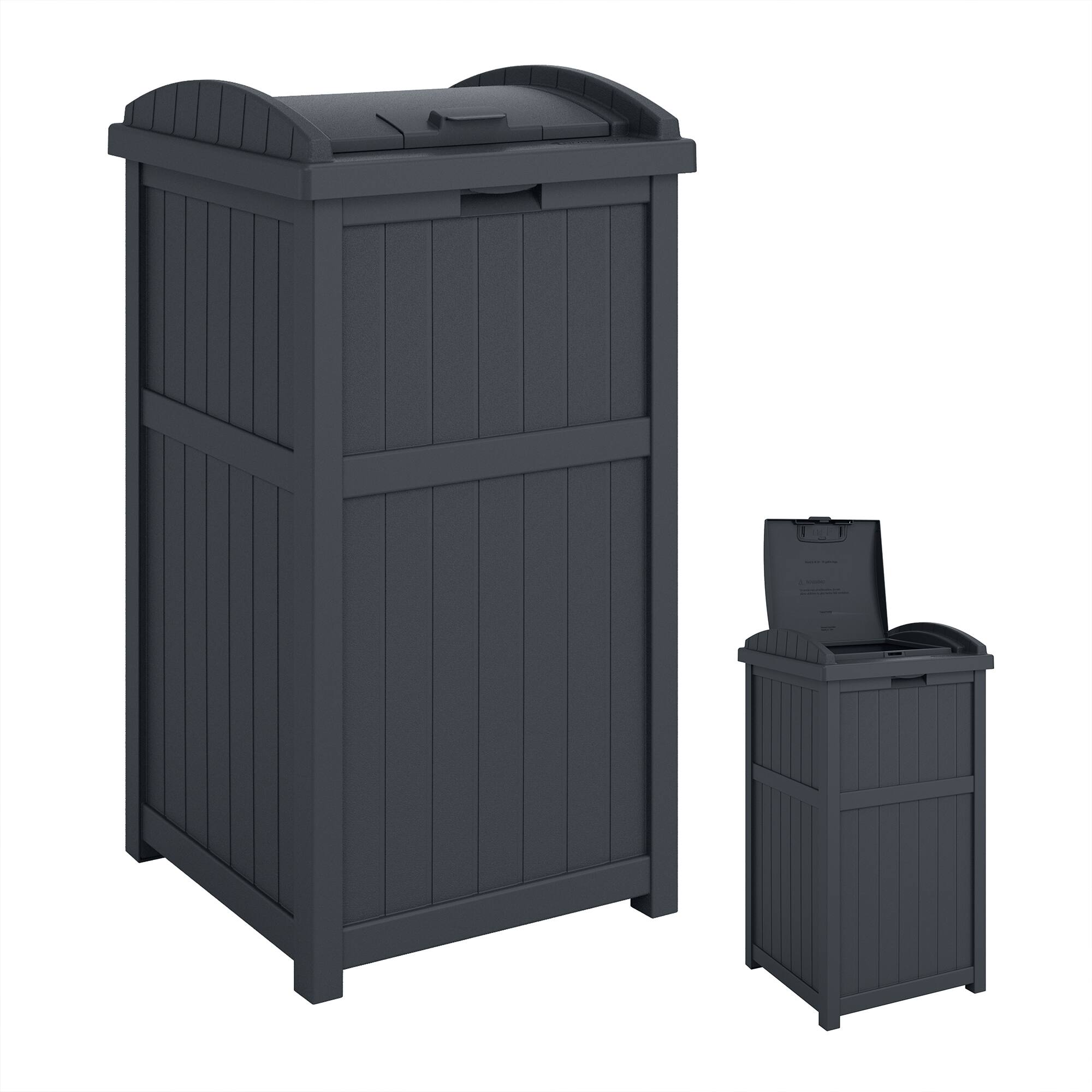 Suncast - Trashcan Hideaway Outdoor 33 Gallon Garbage Trash Waste Bin - Cyberspace