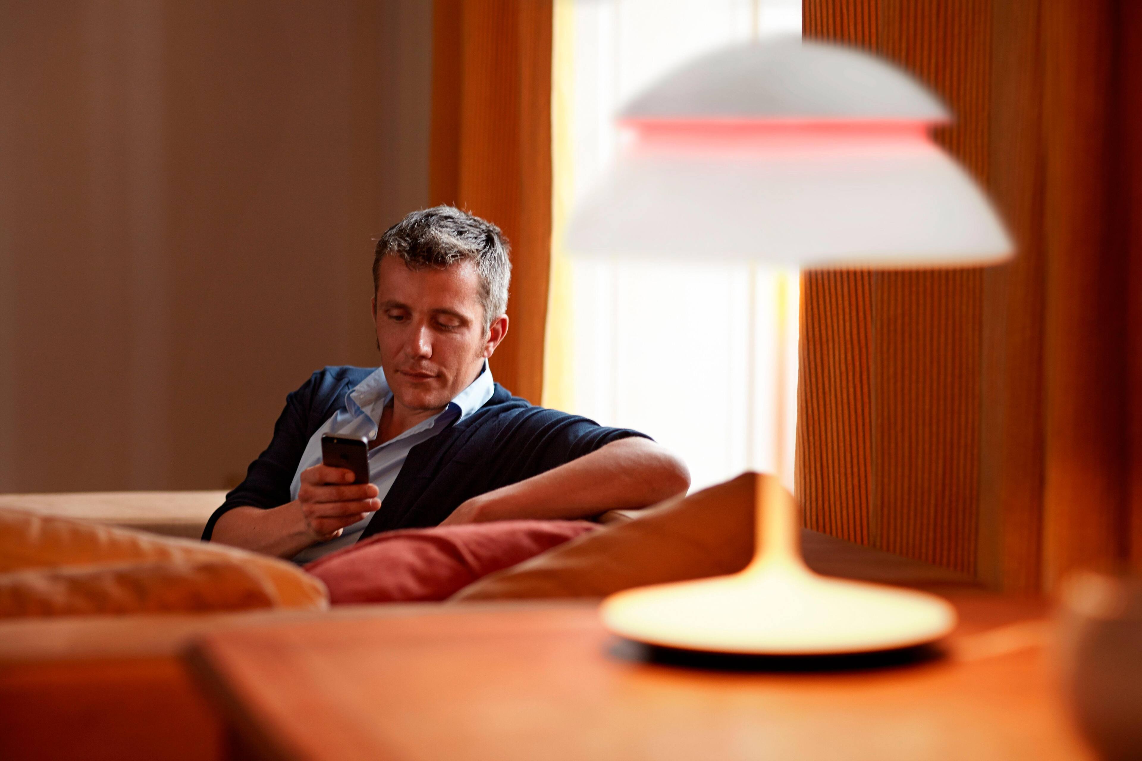 Alt View 12. Philips - Hue Beyond Dimmable LED Smart Table Lamp - White.