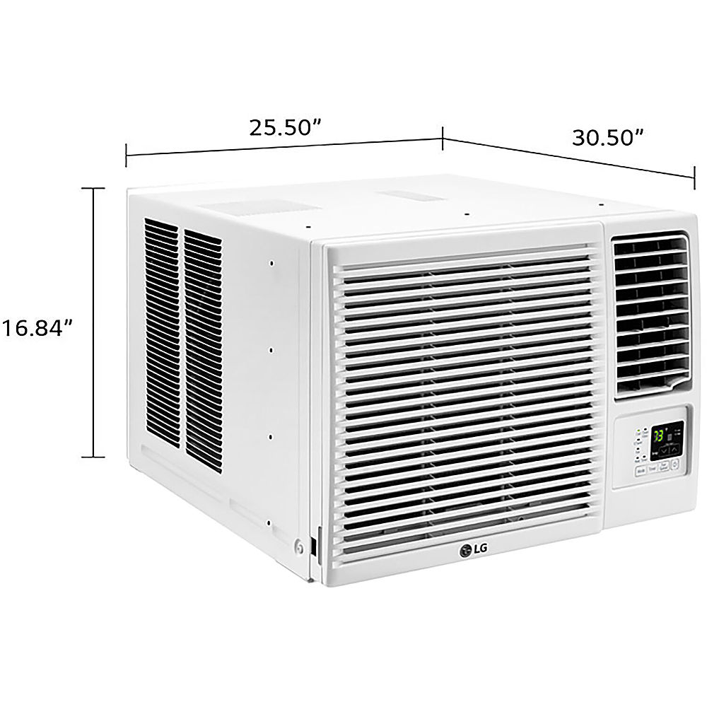 Angle View: LG - 1420 Sq. Ft. Window Air Conditioner and 1420 Sq. Ft. Heater - White