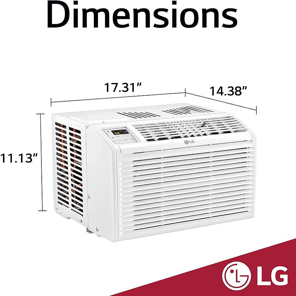 Left View: LG - 6,000 BTU 115V Window Air Conditioner with Remote Control - White