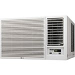 Front. LG - 18,000 BTU Window Air Conditioner and 12,000 BTU Heater - White.