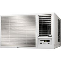 LG - 18,000 BTU Window Air Conditioner and 12,000 BTU Heater - White - Front_Zoom