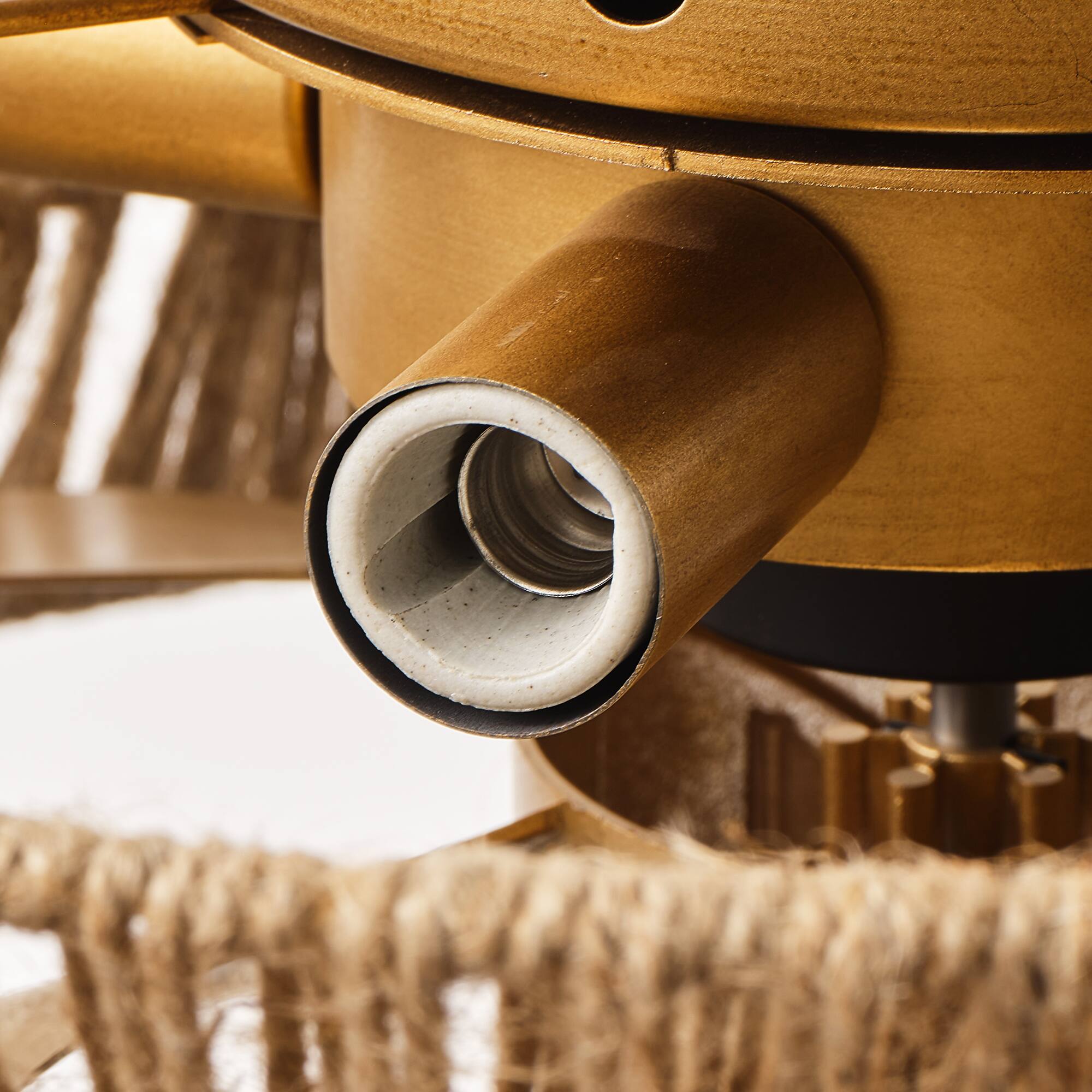 Alt View 8. Vaczon - 18" Bohemia Woven Hemp Rope Low-Profile Flush Mount Ceiling Fan Fadenlier with Remote for Bedroom and Living Room - Natural Jute.