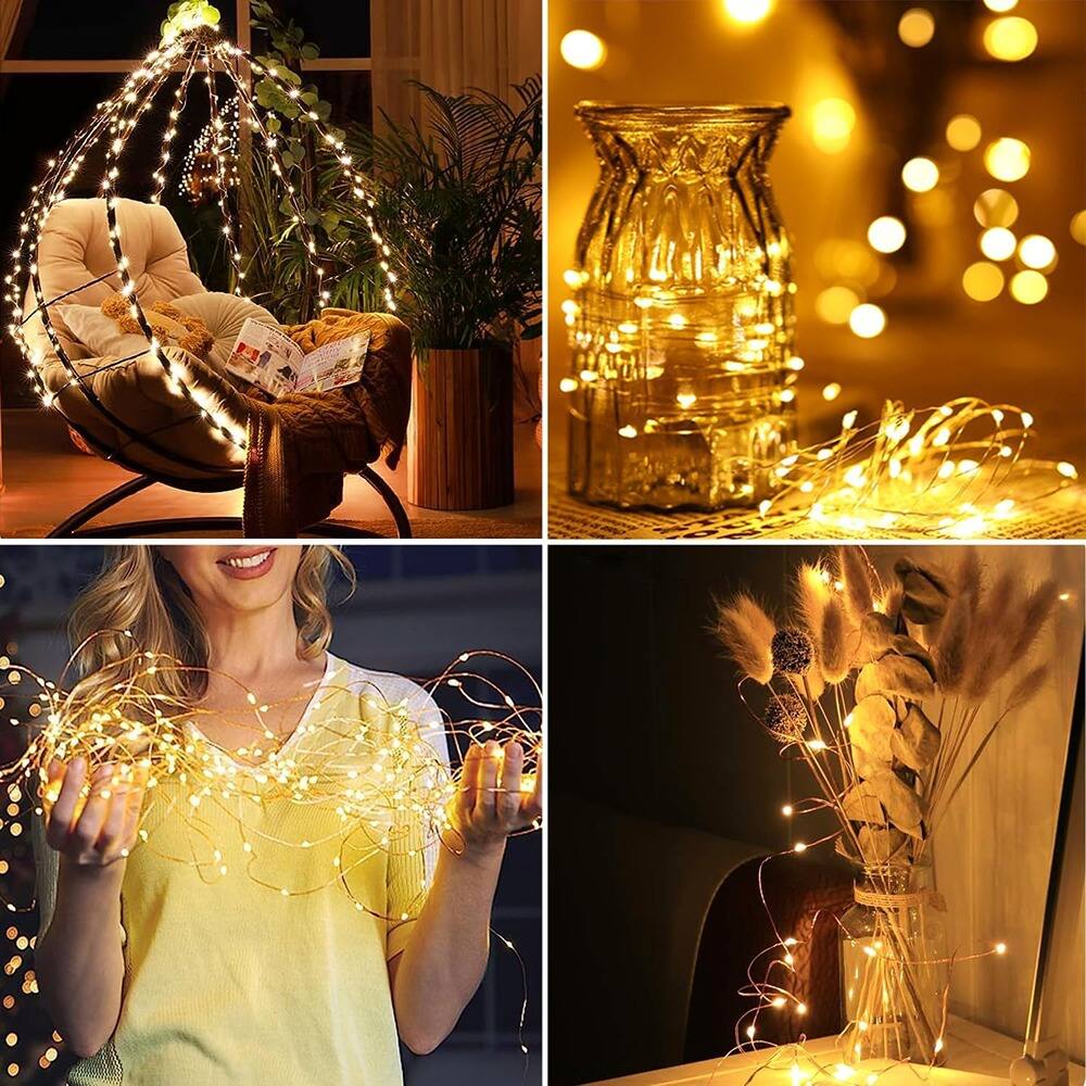 Back. PARKER SLATER - Tropical Palm Tree String Lights, 10 LED, Battery Operated, Gree.