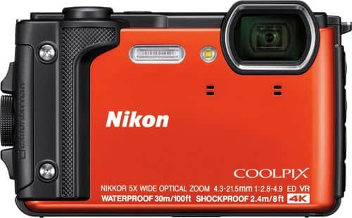 Nikon - COOLPIX W300 16.0-Megapixel Waterproof Digital Camera - Orange - Larger Front