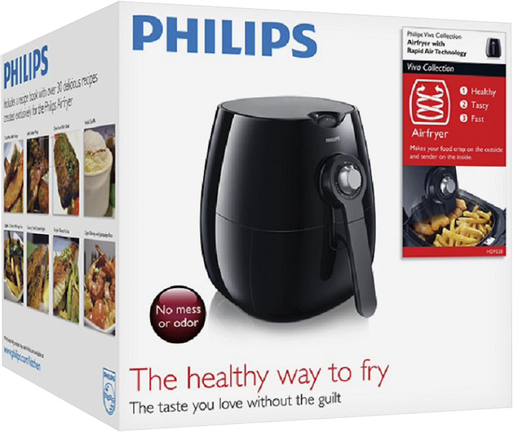 Buy: Philips Viva Collection Airfryer Low-Fat Multicooker Black/Silver HD9220/26