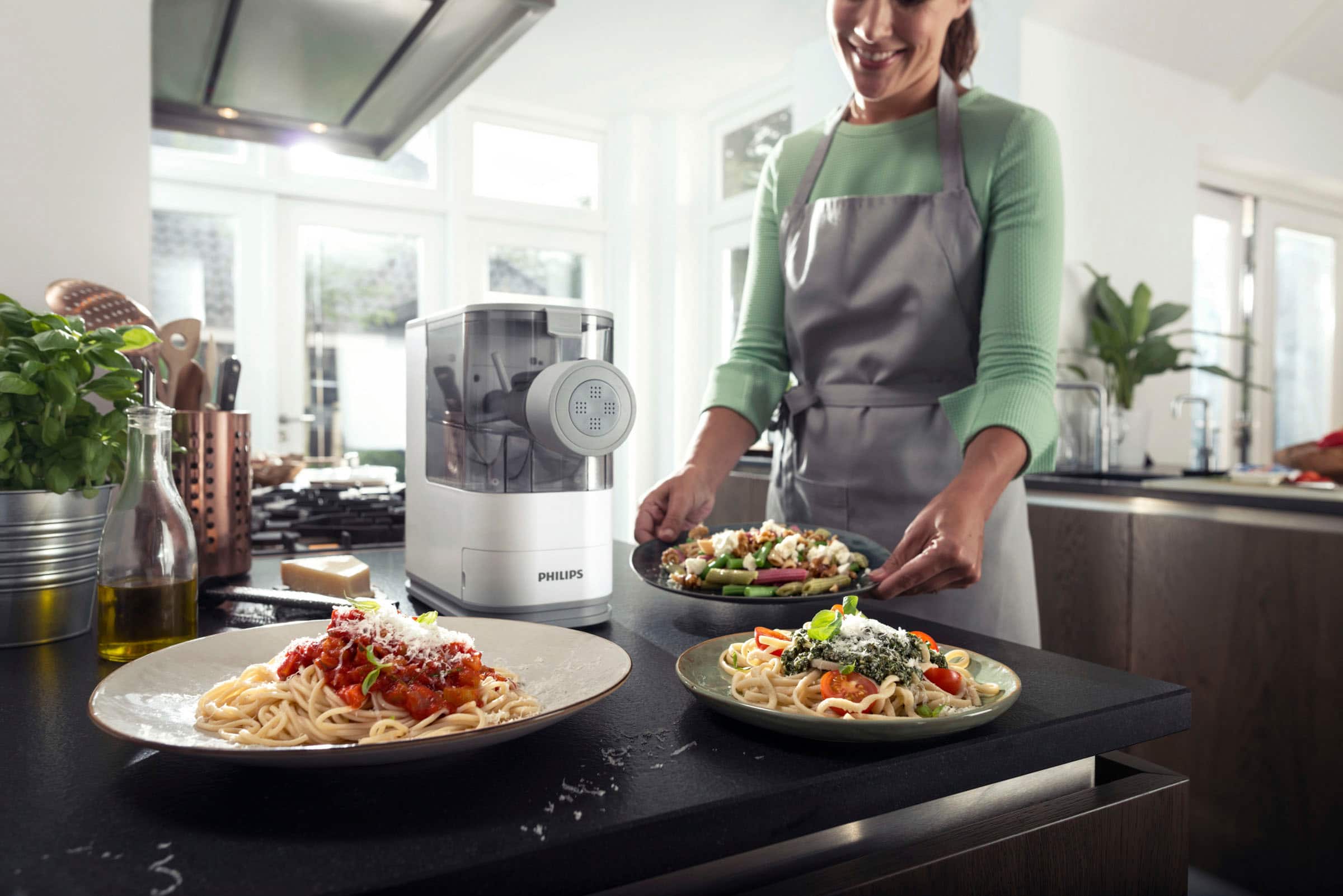 Alt View 18. Philips - Philips Compact Pasta and Noodle Maker, HR2370/05- White - White.