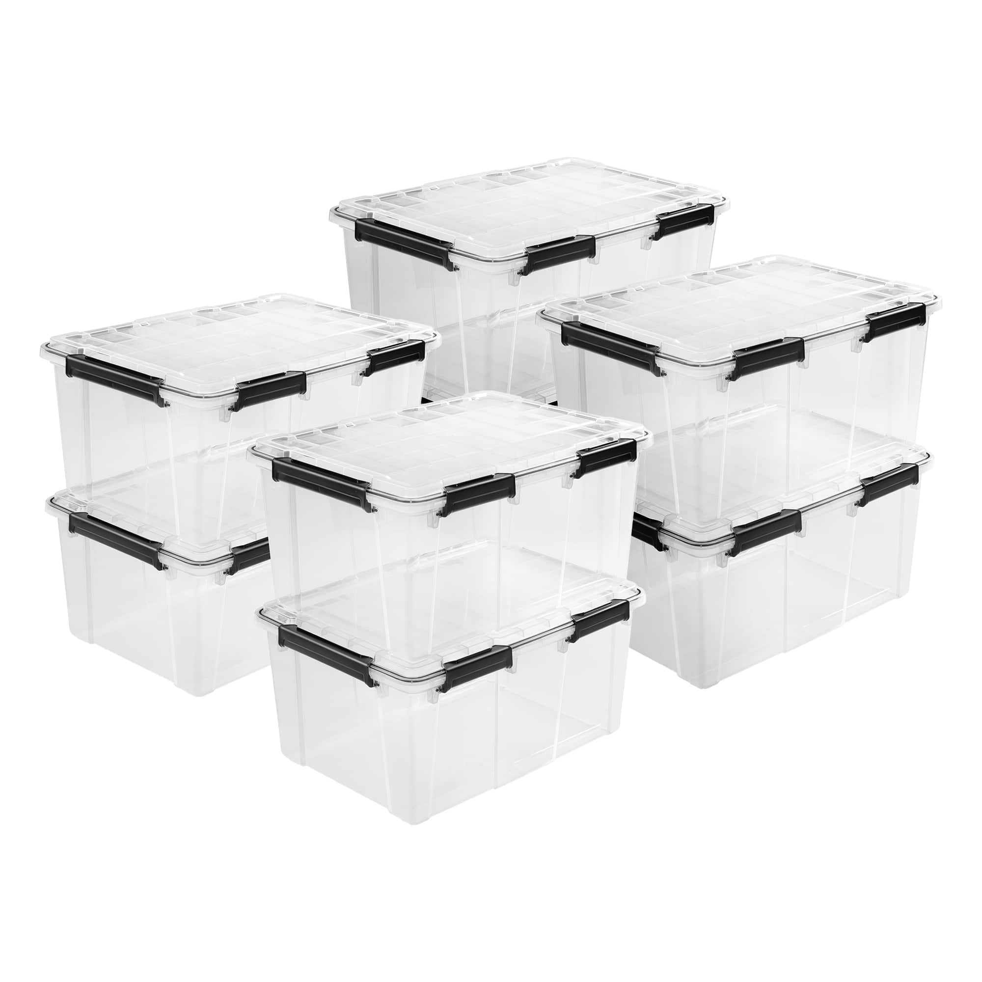 Sterilite - 80 Qt Gasket Box, Stackable Storage Container with Lids, Black, 8 Pack price history on PriceWatchPro